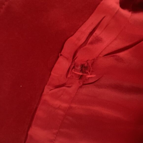 Retro 80s Danier Leather Genuine Suede Red Siren Shoulder Pads Fitted Jacket XS - Picture 8 of 9